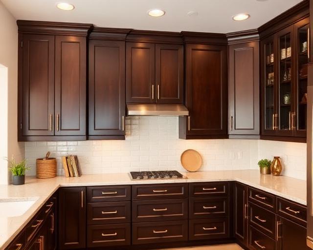 Dark wood custom cabinets